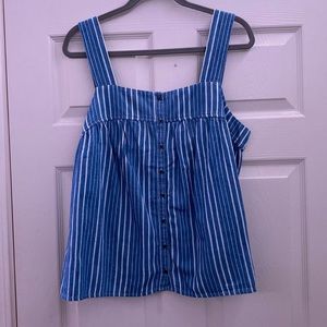 blue striped tank top
